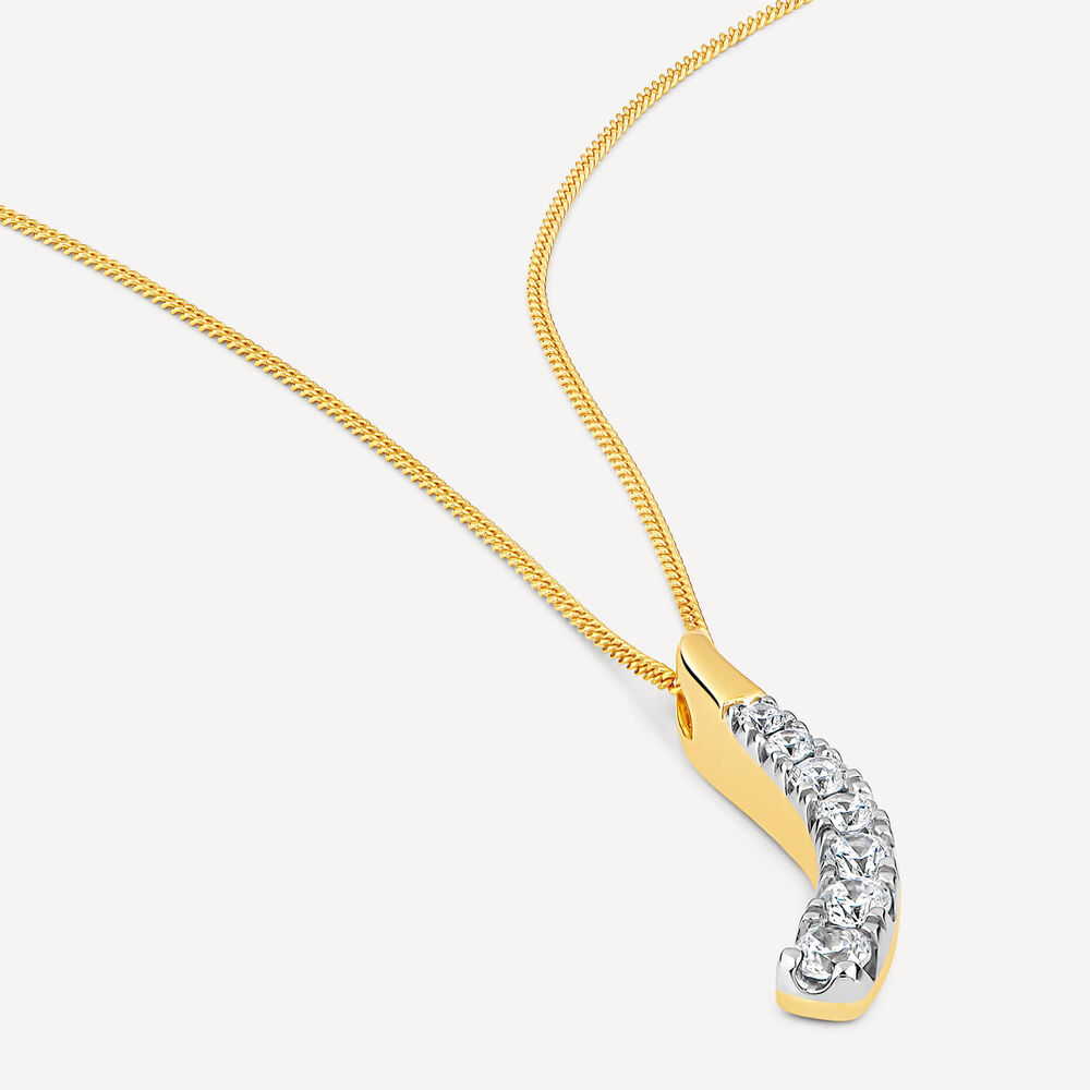 ${productbrand} 9ct Yellow & White Gold 0.33ct Diamond Eternal Journey Pendant image number 2